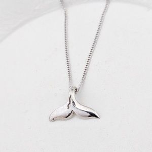 Advice From A Whale Tail Chain Pendant 925 Sterling Silver Plated Necklace